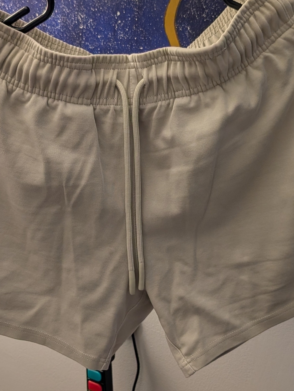YOUNGLA Men's Medium Cream Cloud Comfort Drawstring Shorts